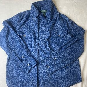 Ralph Lauren Blue Patterned Shirt Jacket